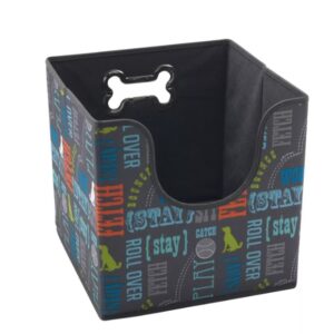 Paw Prints Word Design Collapsible Toy Storage Bin