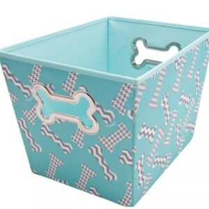 Paw Prints Fabric Bone Play Toy Storage Bin