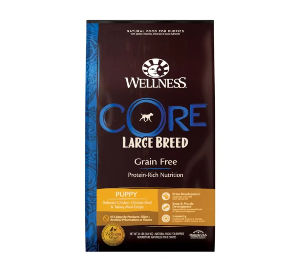Wellness CORE Large Breed Puppy Dry Dog Food - Natural, Grain Free, Chicken & Turkey