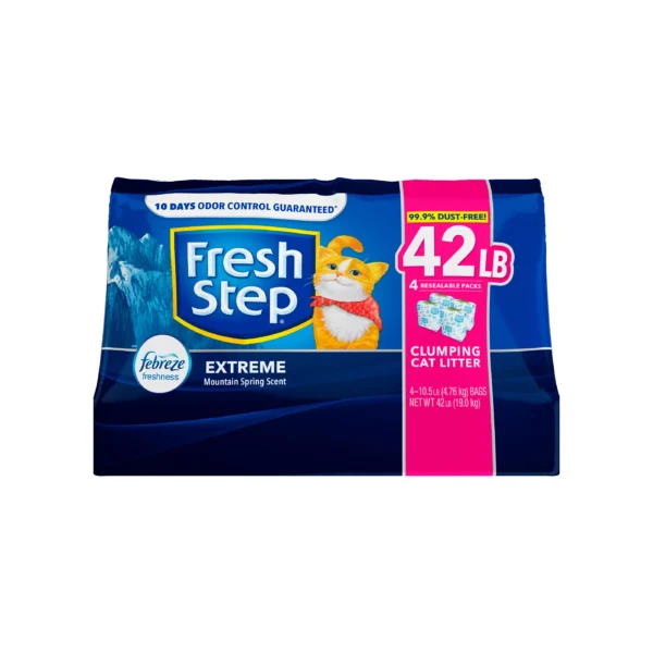 Fresh Step® Extreme with Febreze™ Clumping Clay Cat Litter - Mountain Spring Scented, Low Dust - Image 2