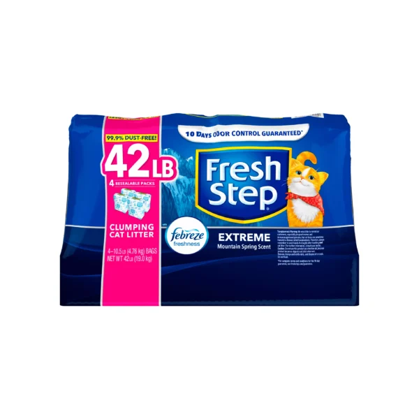 Fresh Step® Extreme with Febreze™ Clumping Clay Cat Litter - Mountain Spring Scented, Low Dust - Image 3
