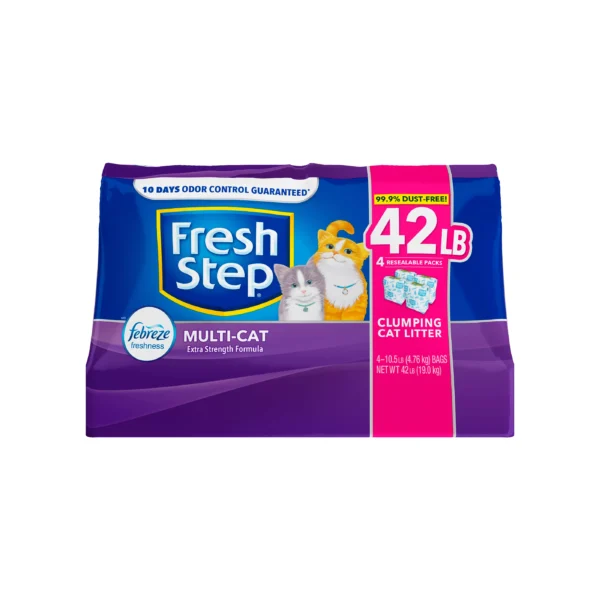Fresh Step® with Febreze™ Clumping Multi-Cat Clay Cat Litter - Scented, Low Dust - Image 2