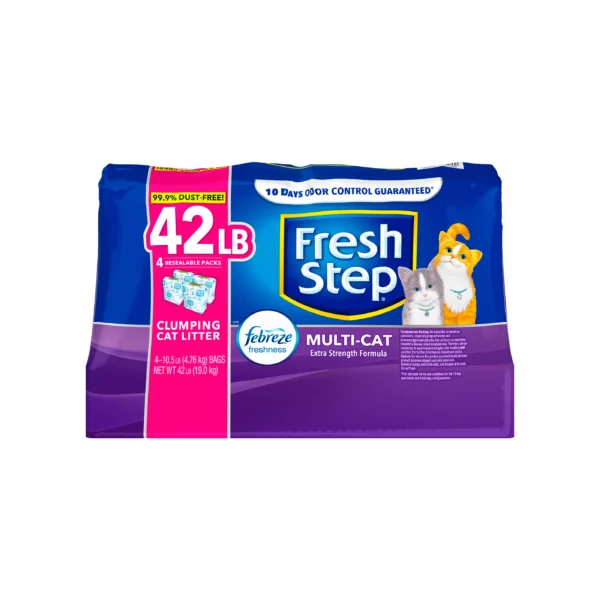 Fresh Step® with Febreze™ Clumping Multi-Cat Clay Cat Litter - Scented, Low Dust - Image 3