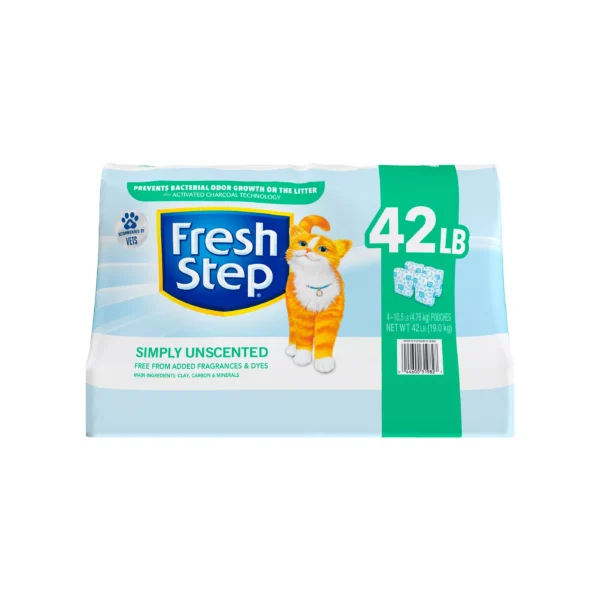 Fresh Step® Simply Unscented Clumping Multi-Cat Clay Cat Litter - Unscented, Low Dust - Image 2
