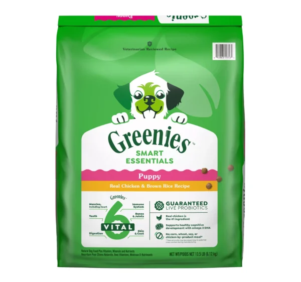 Greenies Smart Essentials Puppy High Protein Dry Dog Food Chicken & Brown Rice Recipe, 13.5 lb. Bag