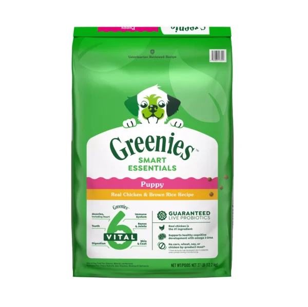 Greenies Smart Essentials Puppy High Protein Dry Dog Food Chicken & Brown Rice, 27 lb. Bag