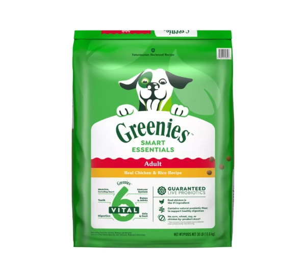 Greenies Smart Essentials Adult High Protein Dry Dog Food Real Chicken & Rice Recipe, 30 lb. Bag