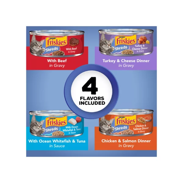 Purina® Friskies® Shreds Adult Cat Wet Food - Variety Pack, 40 Ct, 220 OZ - Image 3