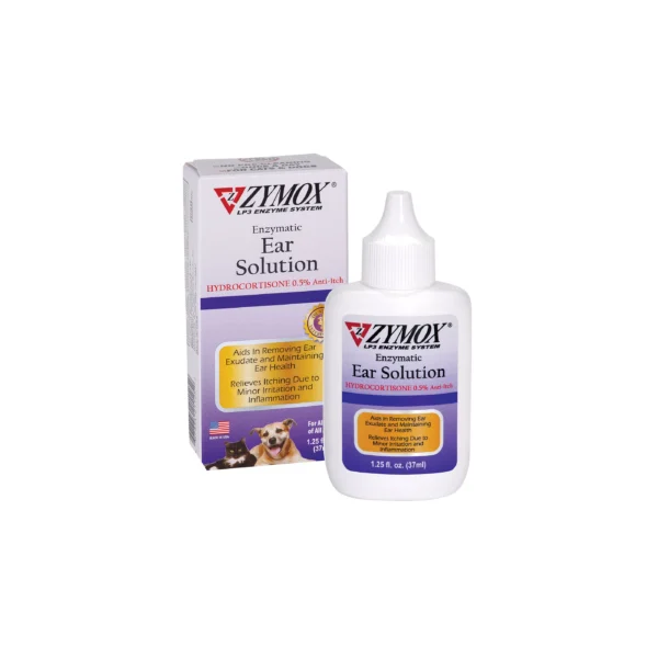 Zymox® Enzymatic Ear Solution for Dogs & Cats - 0.5% Hydrocortisone - 1.25 oz Bottle